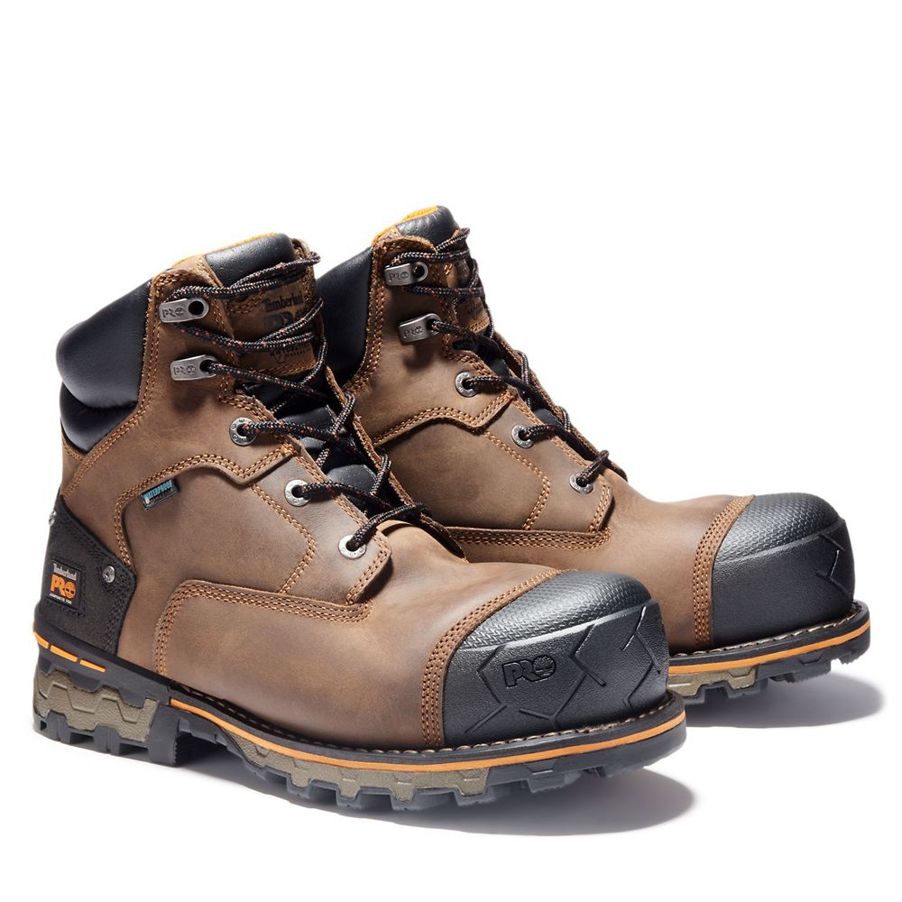 Botas de Trabajo Timberland Hombre Pro® Boondock 6\" Comp Toe Marrones/Negras - Chile GQA-054872